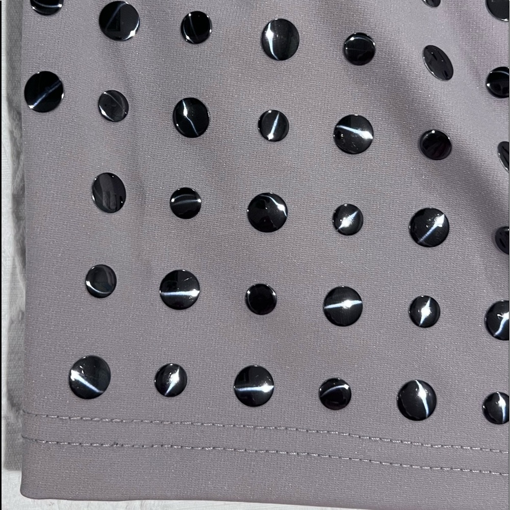 Stella & Jamie Studded Gray Puff Sleeve Crop Top Size XS X-Small NWOT - Picture 4 of 11